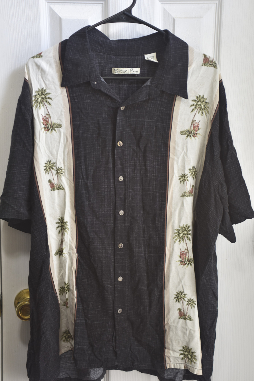 Batik Bay Hawaiian Shirt Palm Tree Print Rayon 2XB LSC149